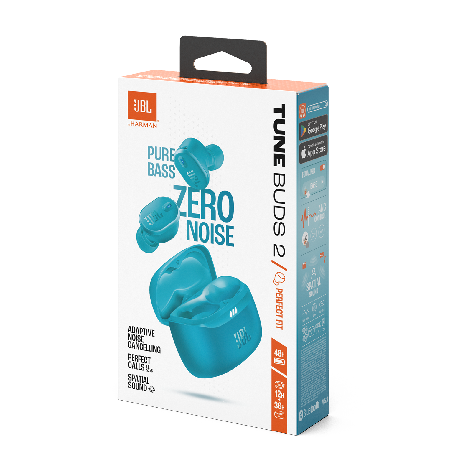JBL Tune Buds 2 - Turquoise - True Wireless Noise Cancelling Earbuds - Detailshot 15